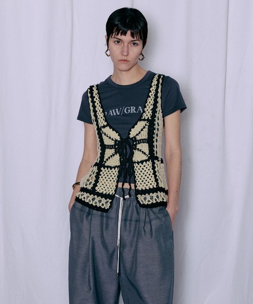 MAISON SPECIAL(メゾンスペシャル)の「Crochet Vest/クロシェベスト(ベスト・レディース・ライム/ブルー/ブラック・FREE)」の19枚目の写真