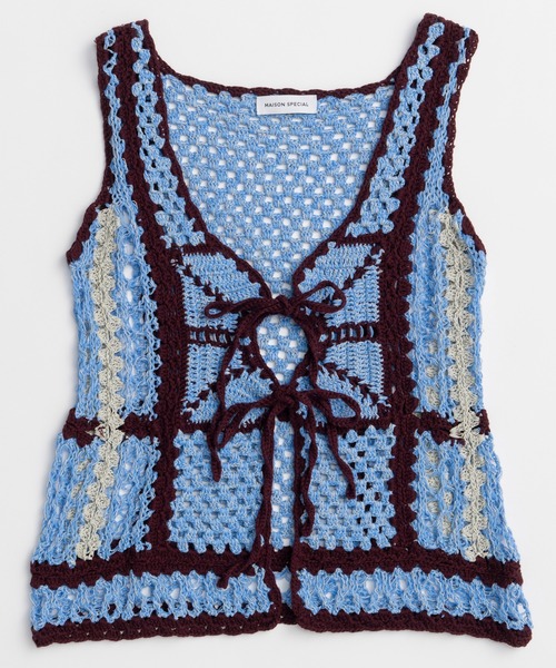 MAISON SPECIAL(メゾンスペシャル)の「Crochet Vest/クロシェベスト(ベスト・レディース・ライム/ブルー/ブラック・FREE)」の16枚目の写真