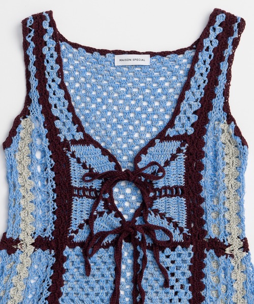 MAISON SPECIAL(メゾンスペシャル)の「Crochet Vest/クロシェベスト(ベスト・レディース・ライム/ブルー/ブラック・FREE)」の17枚目の写真
