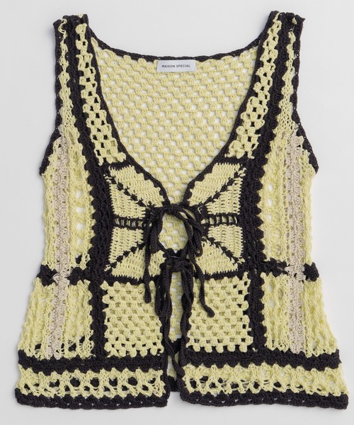 MAISON SPECIAL(メゾンスペシャル)の「Crochet Vest/クロシェベスト(ベスト・レディース・ライム/ブルー/ブラック・FREE)」の8枚目の写真