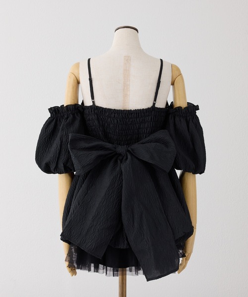 セール】【Black Ribbon Collection】バックリボンミニワンピース
