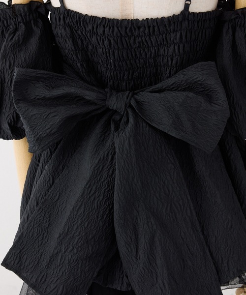 セール】【Black Ribbon Collection】バックリボンミニワンピース