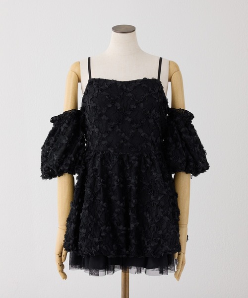 セール】【Black Ribbon Collection】バックリボンミニワンピース