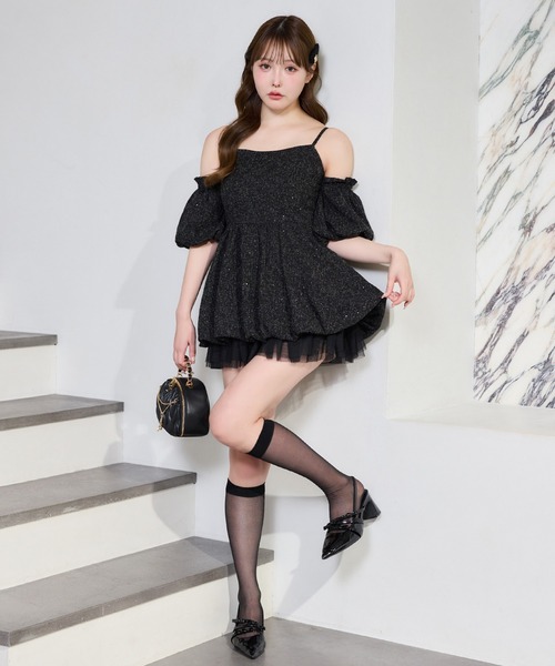 セール】【Black Ribbon Collection】バックリボンミニワンピース