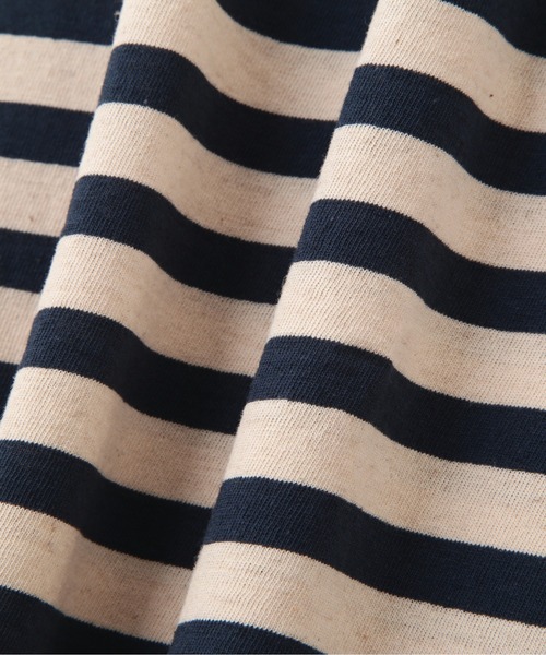 MHL.（エムエイチエル）の「COTTON LINEN STRIPE JERSEY（Tシャツ/カットソー・メンズ・ブルー・MEDIUM/LARGE）」の6枚目の写真