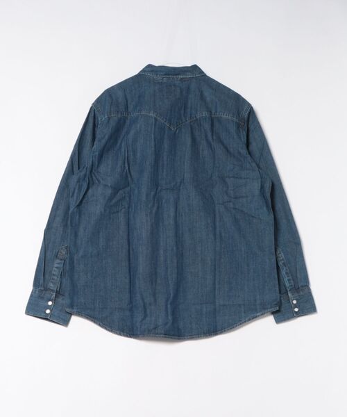 Levi's(リーバイス)の「【LEVI'S/リーバイス】【王道ウエスタン】デニム ウエスタンシャツ スナップボタン 長袖 インディゴブルー(シャツ/ブラウス・メンズ・サックスブルー/ワンウォッシュ/ブルー系その他・MEDIUM/LARGE/X-LARGE)」の4枚目の写真