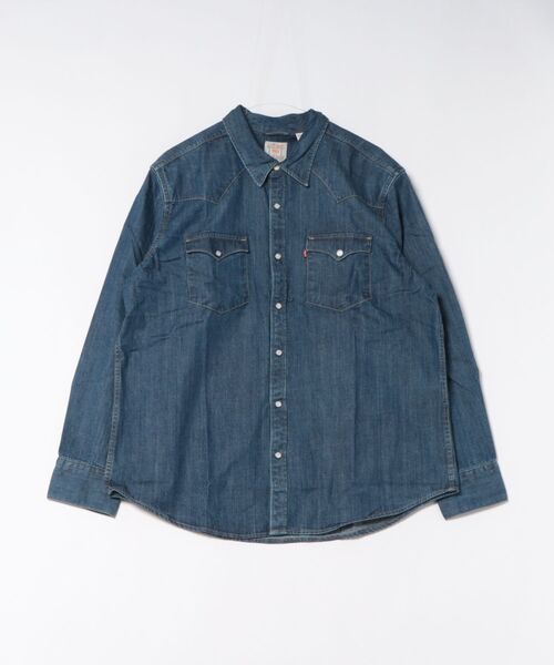 Levi's(リーバイス)の「【LEVI'S/リーバイス】【王道ウエスタン】デニム ウエスタンシャツ スナップボタン 長袖 インディゴブルー(シャツ/ブラウス・メンズ・サックスブルー/ワンウォッシュ/ブルー系その他・MEDIUM/LARGE/X-LARGE)」の6枚目の写真