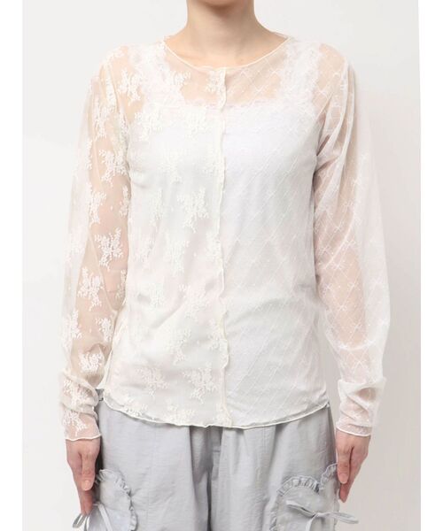 merry jenny（メリージェニー）の「シアーレースコンビTOPS（Tシャツ/カットソー・レディース・オフホワイト/アイボリー・FREE）」の12枚目の写真