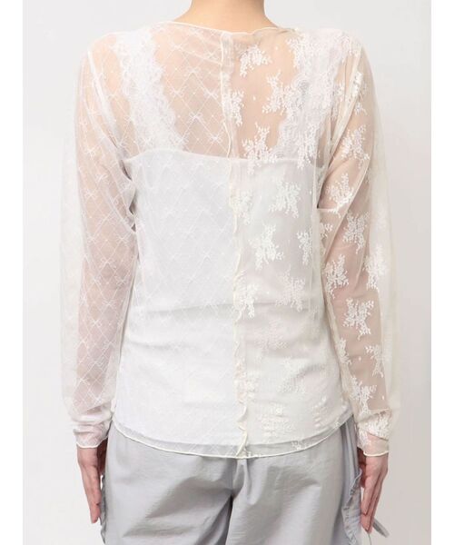 merry jenny（メリージェニー）の「シアーレースコンビTOPS（Tシャツ/カットソー・レディース・オフホワイト/アイボリー・FREE）」の3枚目の写真