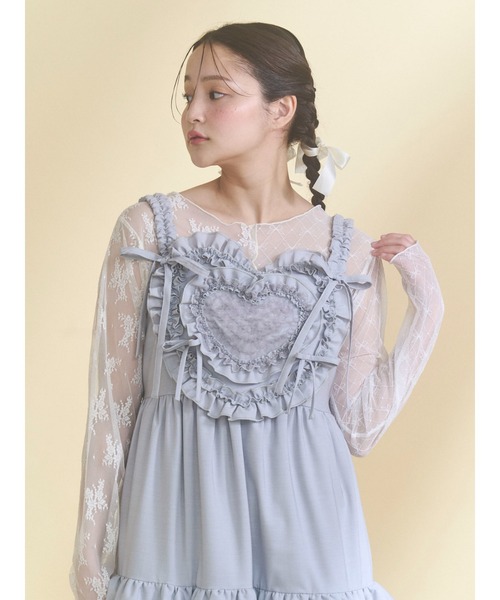 merry jenny（メリージェニー）の「シアーレースコンビTOPS（Tシャツ/カットソー・レディース・オフホワイト/アイボリー・FREE）」の2枚目の写真