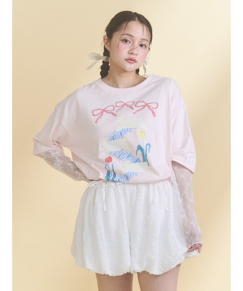 merry jenny(メリージェニー)の「シアーレースコンビTOPS(Tシャツ/カットソー・レディース・オフホワイト/アイボリー・FREE)」の9枚目の写真