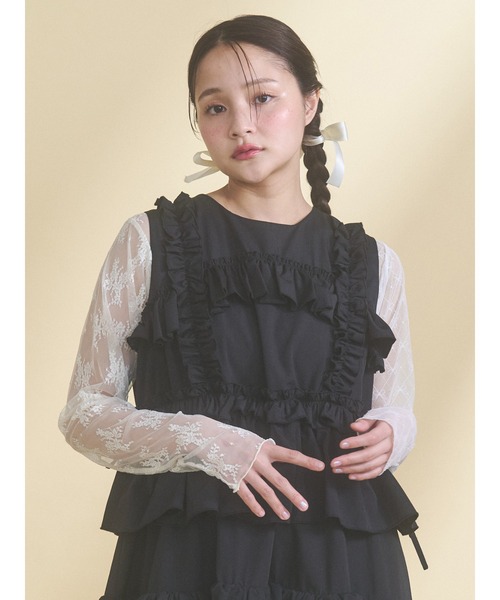 merry jenny(メリージェニー)の「シアーレースコンビTOPS(Tシャツ/カットソー・レディース・オフホワイト/アイボリー・FREE)」の21枚目の写真
