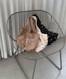 Jewelobe（ジュエローブ）の「ビーズ付きかぎ針編みトートバック（ショルダーバッグ）」