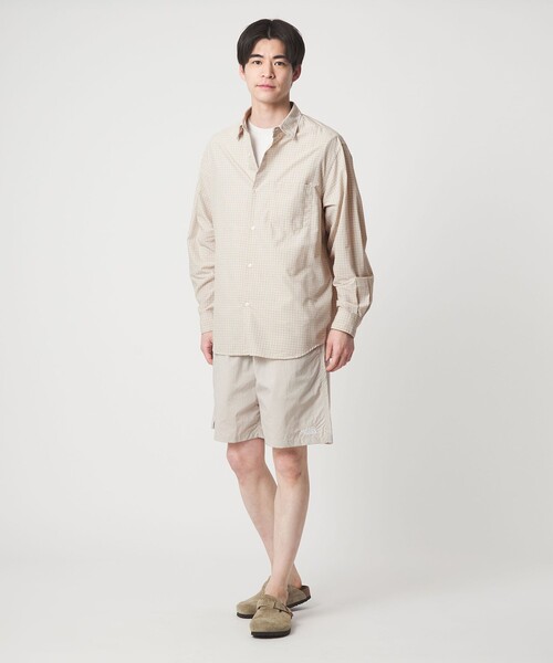 green label relaxing（グリーンレーベルリラクシング）の「ナイロン コットン チェック ジャストルーズ 長袖 シャツ（シャツ/ブラウス・メンズ・クリーム/グレー系/パープル・M/XL/S/L）」の12枚目の写真