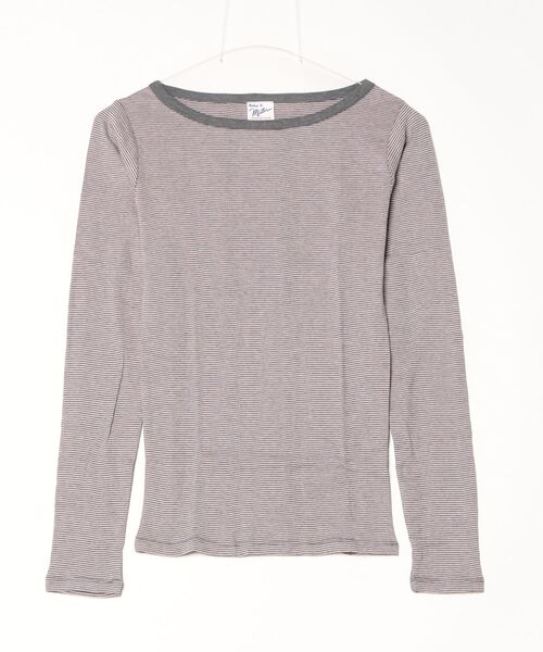 MILLER(ミラー)の「Robert P. Miller / パネルリブ B/N長袖 / 858C(Tシャツ/カットソー・レディース・ブラウン系その他/ブルー系その他/チャコールグレー/グレー・FREE)」の2枚目の写真