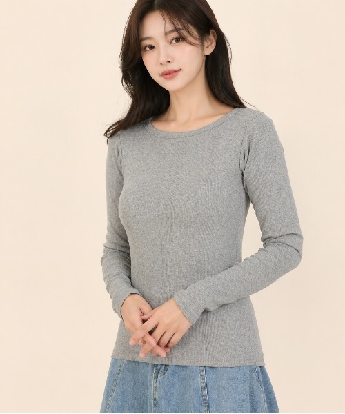 MILLER(ミラー)の「Robert P. Miller / パネルリブ B/N長袖 / 858C(Tシャツ/カットソー・レディース・ブラウン系その他/ブルー系その他/チャコールグレー/グレー・FREE)」の1枚目の写真