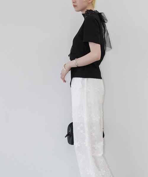 chuclla(チュクラ)の「アシンメトリードレープトップス chw26s210(Tシャツ/カットソー・レディース・ブラック/ホワイト・FREE)」の3枚目の写真