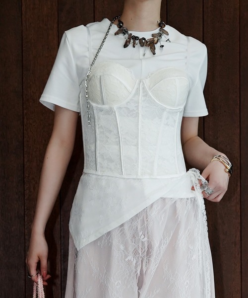 chuclla(チュクラ)の「アシンメトリードレープトップス chw26s210(Tシャツ/カットソー・レディース・ブラック/ホワイト・FREE)」の9枚目の写真