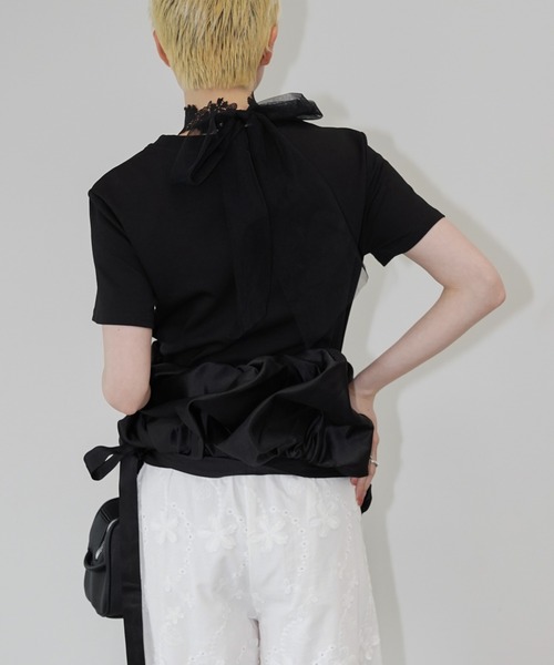 chuclla(チュクラ)の「アシンメトリードレープトップス chw26s210(Tシャツ/カットソー・レディース・ブラック/ホワイト・FREE)」の17枚目の写真