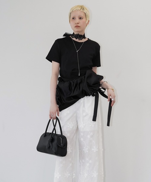 chuclla(チュクラ)の「アシンメトリードレープトップス chw26s210(Tシャツ/カットソー・レディース・ブラック/ホワイト・FREE)」の18枚目の写真
