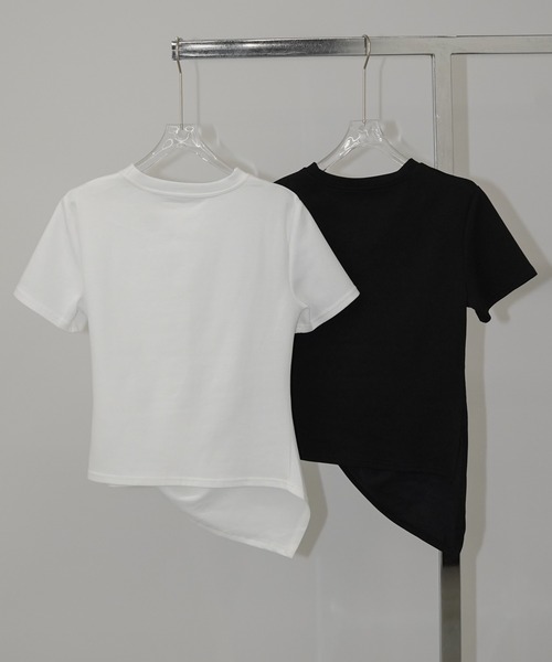 chuclla(チュクラ)の「アシンメトリードレープトップス chw26s210(Tシャツ/カットソー・レディース・ブラック/ホワイト・FREE)」の20枚目の写真
