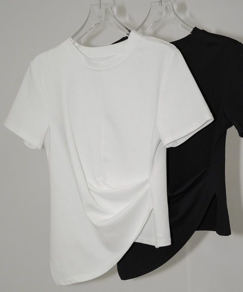 chuclla(チュクラ)の「アシンメトリードレープトップス chw26s210(Tシャツ/カットソー・レディース・ブラック/ホワイト・FREE)」の21枚目の写真