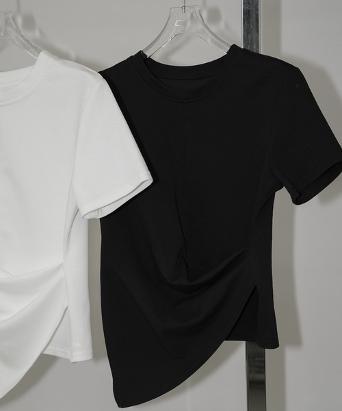 chuclla(チュクラ)の「アシンメトリードレープトップス chw26s210(Tシャツ/カットソー・レディース・ブラック/ホワイト・FREE)」の22枚目の写真