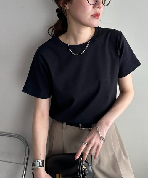 DISCOAT(ディスコート)の「【接触冷感/汗染み防止】コンパクトTシャツ(Tシャツ/カットソー・レディース・グレー系その他/ブラック/ブラウン/ピンク/オフホワイト・LARGE/MEDIUM)」の16枚目の写真