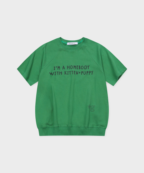 GRUNDEN(グルンデン)の「HOMEBODY SHORT-SLEEVE SWEATSHIRT (LEAF GREEN)(Tシャツ/カットソー・レディース・その他・OS)」の1枚目の写真