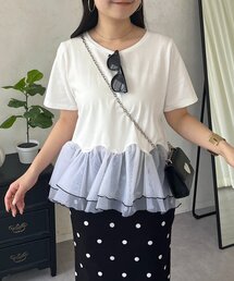 prose verse | バイカラー裾フリルTシャツ(Tシャツ/カットソー)