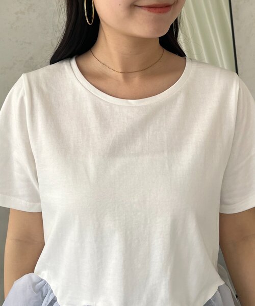 prose verse(プロズヴェール)の「バイカラー裾フリルTシャツ(Tシャツ/カットソー・レディース・ブルー/オフホワイト/ブラック・LARGE/MEDIUM)」の14枚目の写真