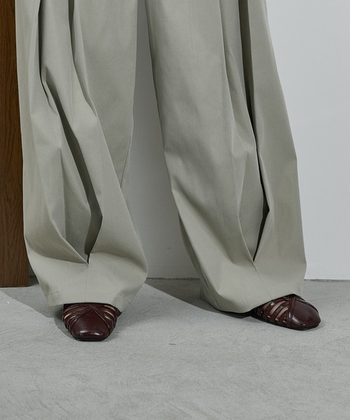 THE YOn(ザヨン)の「ボックスタックツイルワイドパンツ(カーゴパンツ・レディース・ベージュ/セージグリーン/チャコールグレー・S/M)」の9枚目の写真