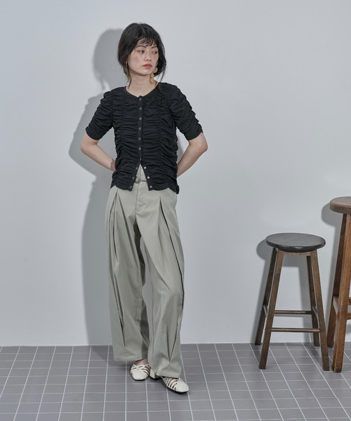 THE YOn(ザヨン)の「ボックスタックツイルワイドパンツ(カーゴパンツ・レディース・ベージュ/セージグリーン/チャコールグレー・S/M)」の13枚目の写真