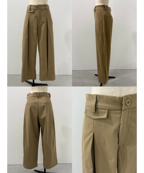 THE YOn(ザヨン)の「ボックスタックツイルワイドパンツ(カーゴパンツ・レディース・ベージュ/セージグリーン/チャコールグレー・S/M)」の15枚目の写真
