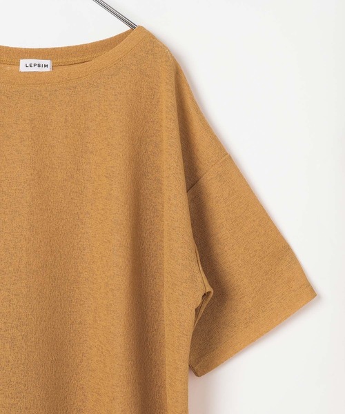 LEPSIM(レプシィム)の「メランジシアーオーバーT 668118(Tシャツ/カットソー・レディース・ブラック/キャメル/オフホワイト・FREE)」の13枚目の写真