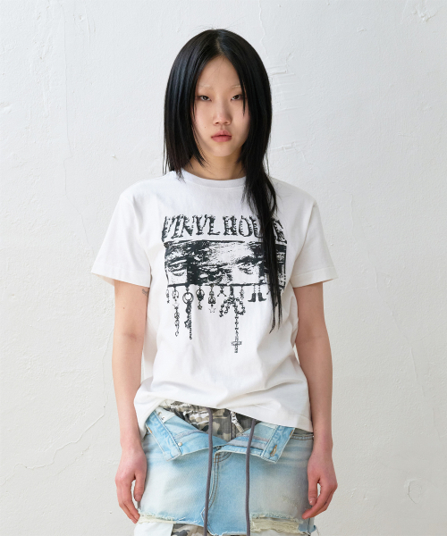 THEVINYLHOUSE(ザバイニルハウス)の「EYES DOWN TEE WHITE(Tシャツ/カットソー・メンズ・その他・SMALL/MEDIUM/LARGE)」の12枚目の写真