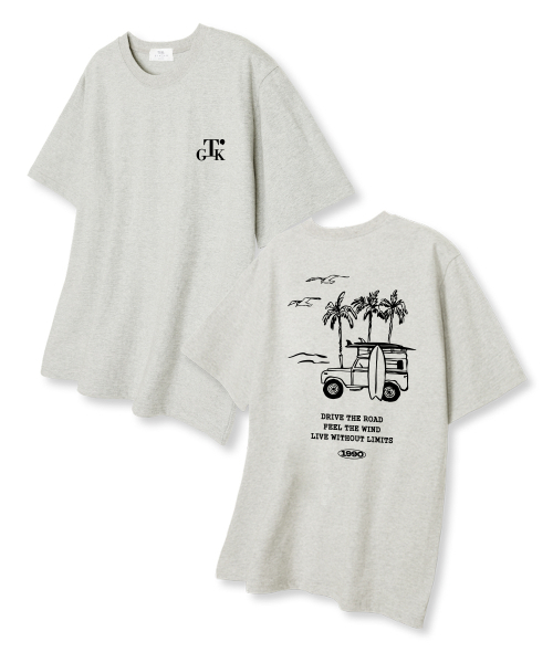 TI.GLAKE(ティーグレイク)の「ドライブザロード オーバーサイズ 半袖Tシャツ オートミール(Tシャツ/カットソー・メンズ・その他・LARGE/X-LARGE/XX-LARGE)」の1枚目の写真