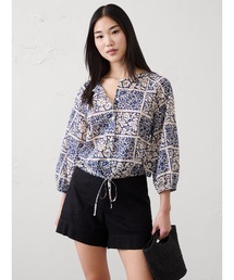 BANANA REPUBLIC FACTORY STORE ボイル ブラウソンスリーブ ドローストリング トップス