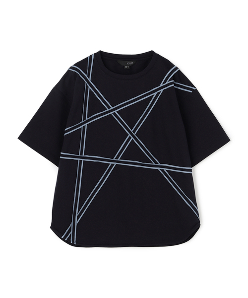 ATSURO TAYAMA（アツロウタヤマ）の「スターモチーフライン入りTシャツ（Tシャツ/カットソー・レディース・ネイビー/ブラック・M）」の2枚目の写真