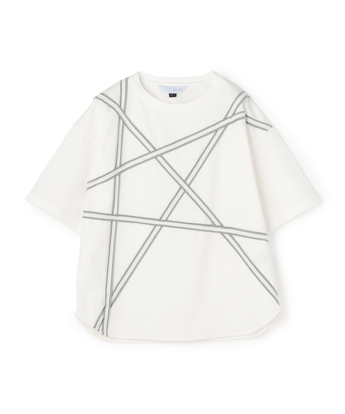 ATSURO TAYAMA（アツロウタヤマ）の「スターモチーフライン入りTシャツ（Tシャツ/カットソー・レディース・ネイビー/ブラック・M）」の5枚目の写真
