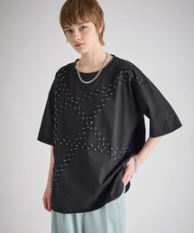 スターモチーフライン入りTシャツ