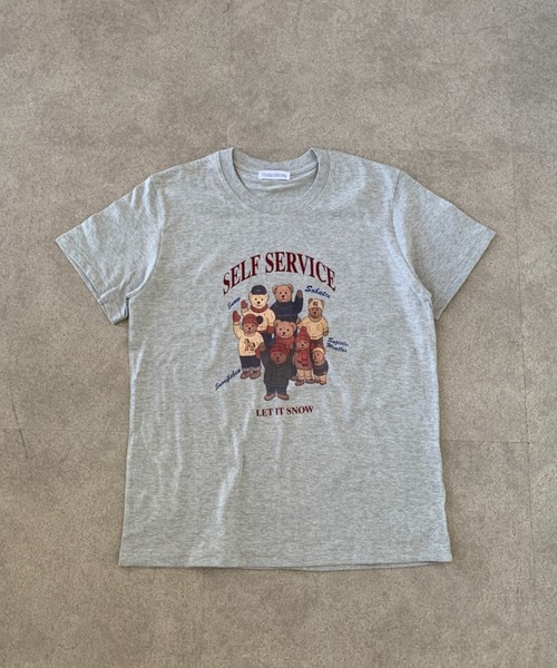 Teem Store(チームストア)の「テディベアプリント ロゴ オーバーTシャツ(Tシャツ/カットソー・レディース・ダークグレー/ライトグレー/ホワイト・F)」の14枚目の写真