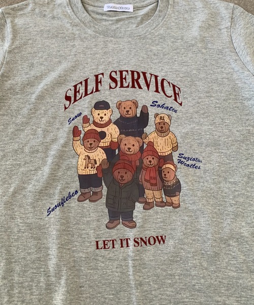 Teem Store(チームストア)の「テディベアプリント ロゴ オーバーTシャツ(Tシャツ/カットソー・レディース・ダークグレー/ライトグレー/ホワイト・F)」の16枚目の写真