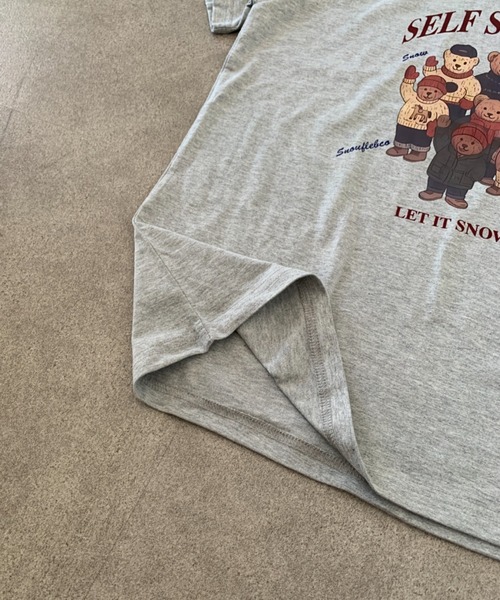 Teem Store(チームストア)の「テディベアプリント ロゴ オーバーTシャツ(Tシャツ/カットソー・レディース・ダークグレー/ライトグレー/ホワイト・F)」の18枚目の写真