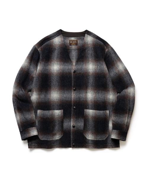 MR.OLIVE(ミスターオリーブ)の「ALPACA SHAGGY OMBRE CHECK / SHIRT CARDIGAN /M263117(シャツ/ブラウス・メンズ・ブラウン/ブラック・SMALL/LARGE/MEDIUM)」の10枚目の写真