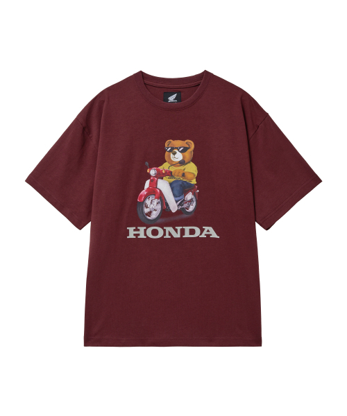 PHYPS MOTORCYCLE(フィップスモーターサイクル)の「Honda Bear T-Shirt Wine(Tシャツ/カットソー・メンズ・その他・SMALL/MEDIUM/LARGE/X-LARGE)」の1枚目の写真