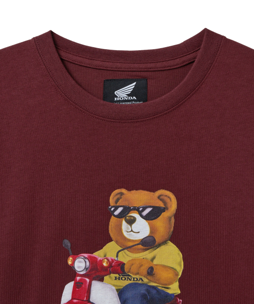 PHYPS MOTORCYCLE(フィップスモーターサイクル)の「Honda Bear T-Shirt Wine(Tシャツ/カットソー・メンズ・その他・SMALL/MEDIUM/LARGE/X-LARGE)」の2枚目の写真
