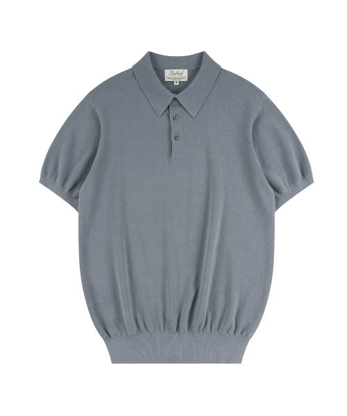 BELLIEF(ベリーフ)の「Essential Hard Twist Cotton Short Sleeve Polo Knit (Ice Blue)(ニット/セーター・メンズ・その他・LARGE/MEDIUM/X-LARGE)」の1枚目の写真