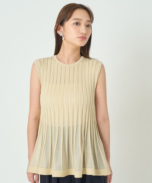 ANAYI(アナイ)の「シアーストライプフレア プルオーバー(ニット/セーター・レディース・ピンク/ホワイト/イエロー・38)」の19枚目の写真