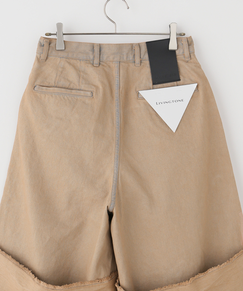 LIVINGTONE(リヴィントーン)の「【LIVINGTONE/リヴィントーン】別注DOLK4 - Flair culottes(その他パンツ・レディース・ベージュ・36/38)」の4枚目の写真